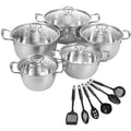 Induction Non Stick Stainless Steel Cookware With Lids Set, 11 pcs