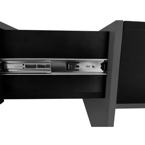 Square Coffee Table with 4 Hidden Storage Compartments & Sliding Top – Black