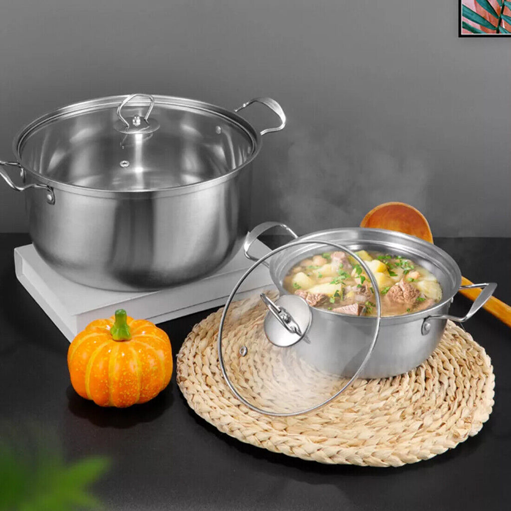 Induction Non Stick Stainless Steel Cookware With Lids Set, 11 pcs