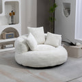 High-Back Bean Bag Lounge Chair with 3 Pillows – Beige Chenille, Indoor & Outdoor